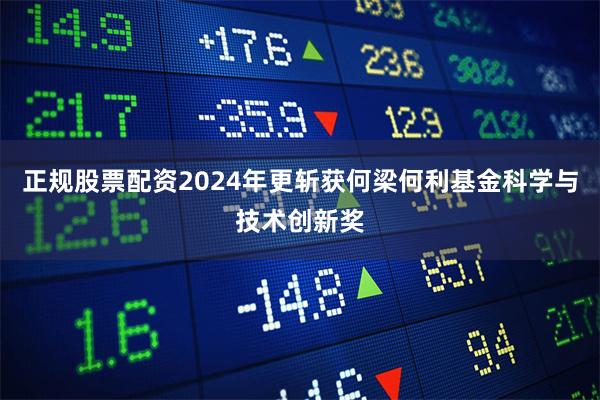 正规股票配资2024年更斩获何梁何利基金科学与技术创新奖